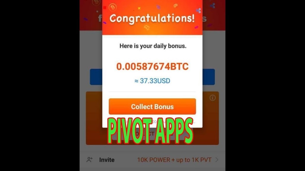 Earn Bitcoin PIVOT App $5 - $10 Per Day Red Post with ...